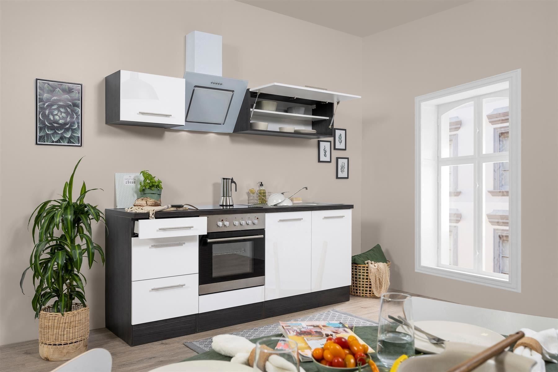 Cucine complete: 824 Küchenzeile Singleküche 210cm E/W - Küche Einbauküche – Nuovo e nell'imballaggio originale da Wallenwil venduto da toesstalvertrieb 2