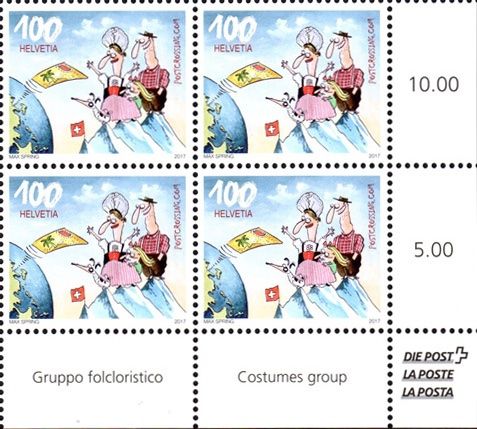 Alle Briefmarken: 4er-Block Postcrossing Trachtengruppe** – Neu (gemäss Beschreibung) aus Dottikon von haeusibuh5
