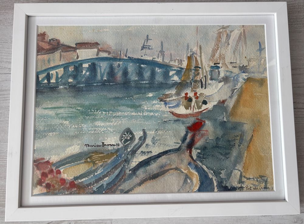 aquarell-port-de-grau-marian-brown-1912-1986-handsign-gebraucht