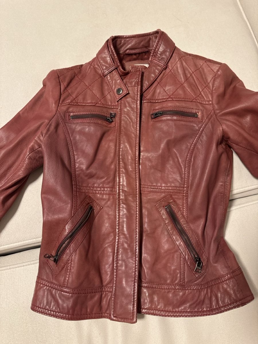Esprit Jacken: Stylish Esprit Red Leather Jacket – Gebraucht aus Schlieren von GaRe2509 2