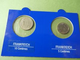 Frankreich, Set 2 alte unzirkulierte Münzen