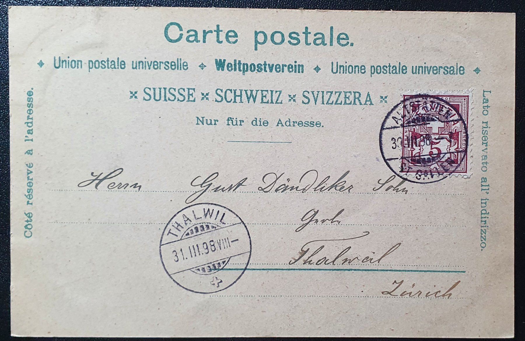 Cartoline postali: Gruss aus Altstätten 1898 – Usato da Kreuzlingen venduto da Rschweiz1 1