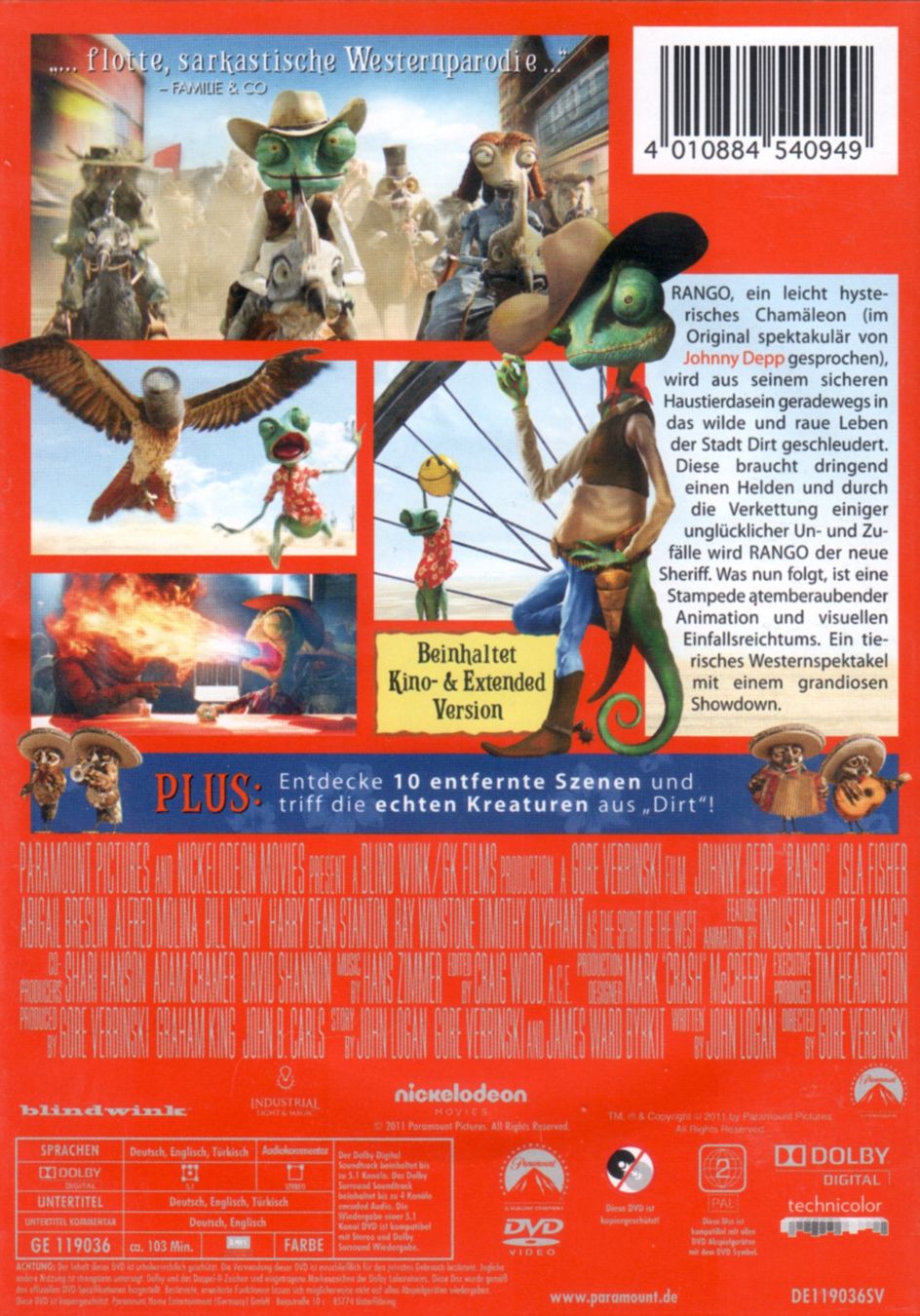Tutti i DVDs: DVD: Rango (Regie: Gore Verbinski) – Usato da Tägerig venduto da fil_f8k6 1