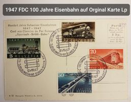 B230) 1947, FDC 100 Jahr Eisenbahn Orginal Karte Lp selten!