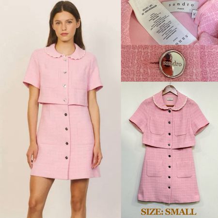 Sandro Pink Tweed Dress