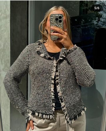 Tweed Jacke Fransen Look Gr. S Herbst Winter H&M