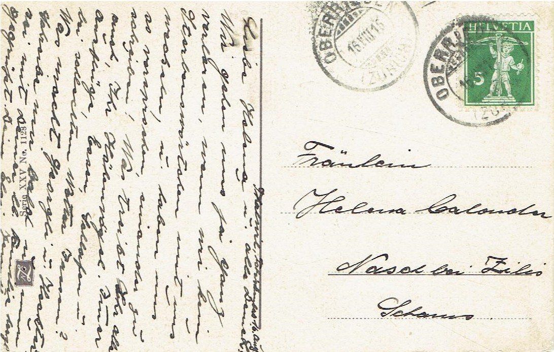 Cartoline postali: Oberrieden, 1916 – Usato da Flims - Dorf venduto da Stagediver 1