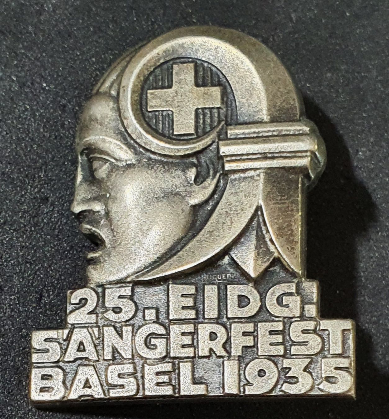 Placchette & Badge: V267 - Brosche 25. Eig. Sängerfest Basel Stadt 1935 – Usato da Reinach BL venduto da Boston-Verkauf