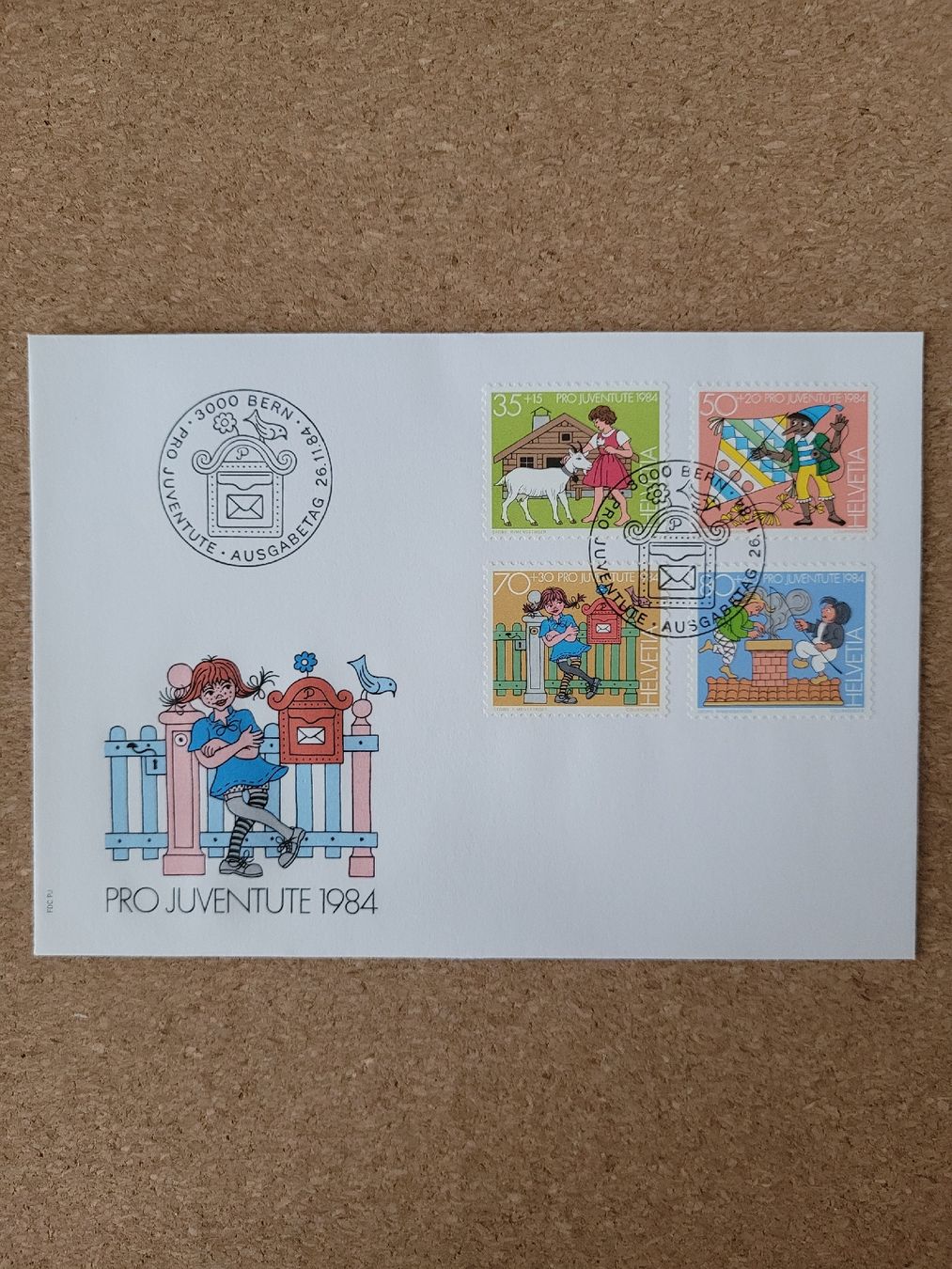 Tutti i francobolli: Umschlag mit MarkenPro Juventute 1984 – Usato da Inwil venduto da Flower2325