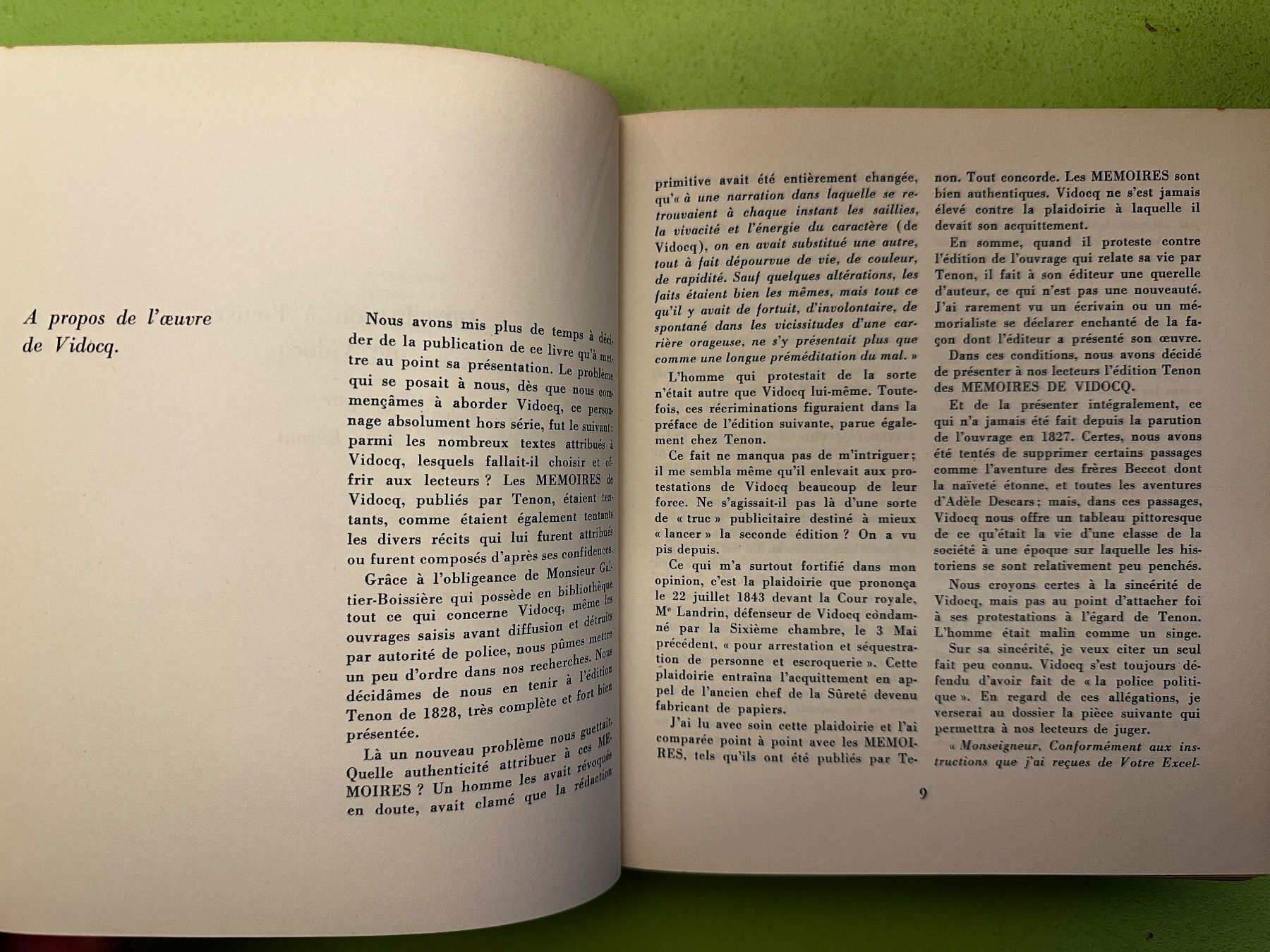 Bücher: Jean Burnat: Les mémoires de Vidocq. – Gebraucht aus Zürich von allp 4