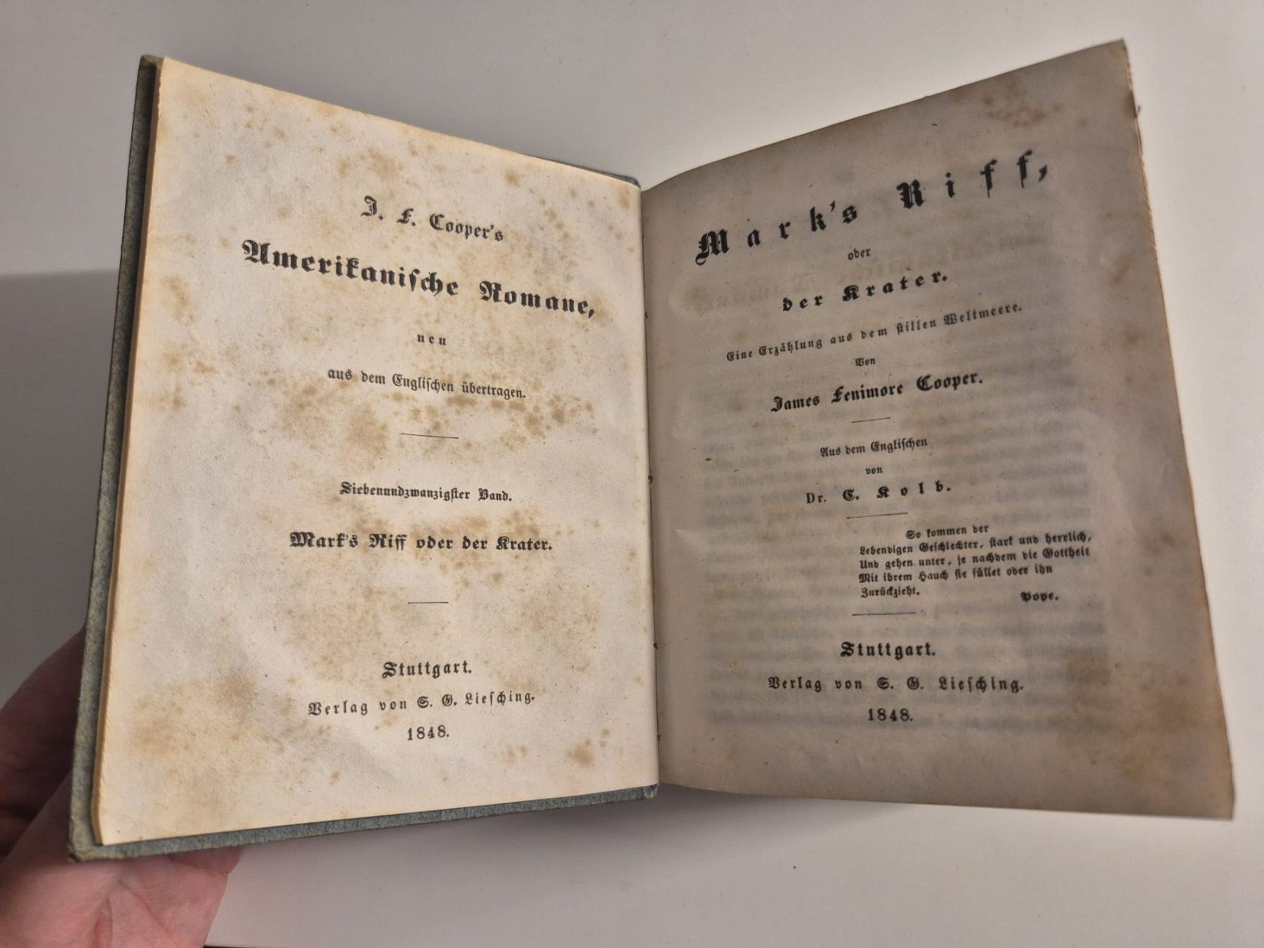 Libri: Antiker Roman: Mark's Riff oder der Krater, 1848! – Usato da Effretikon venduto da Malou