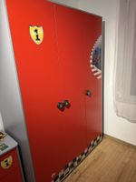 Kleiderschrank Rennsport Design rot