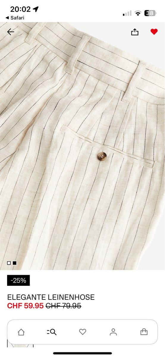 H&M Pantaloni: H&M 100% Leinenhose, Gr. 38 – Usato da Zürich venduto da vintage_for_you 6