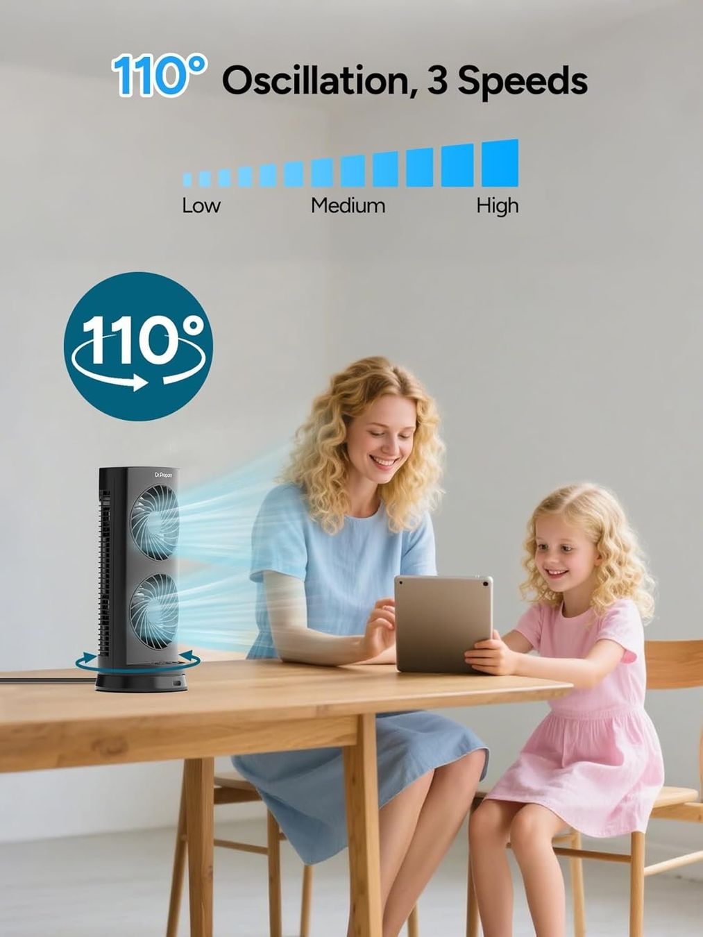 Ventilatori: Mini Tischventilator USB-C leise Fernbedienung Timer 110° – Nuovo e nell'imballaggio originale da Suhr venduto da SchnapperCH 4