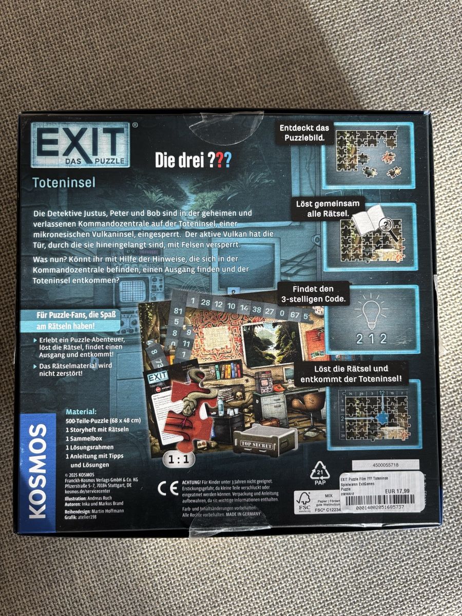 Kosmos Puzzle: Exit Das Puzzle - Toteninsel – Nuovo (secondo la descrizione) da Wetzikon ZH venduto da ger_yvd6 1