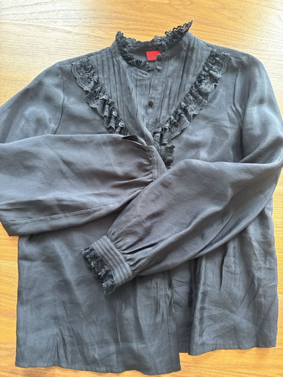 Hugo Boss Camicette: HUGO Bluse, Schwarz, Spitze, Gr. 36, neu – Nuovo (secondo la descrizione) da Luzern venduto da Fullmoon68
