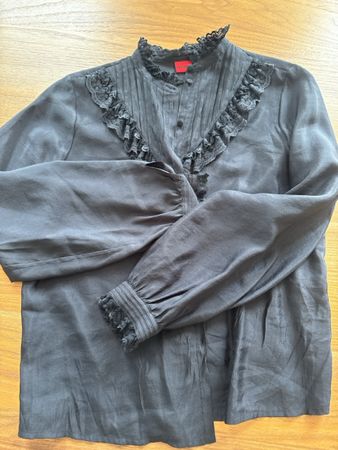 HUGO Bluse, Schwarz, Spitze, Gr. 36, neu