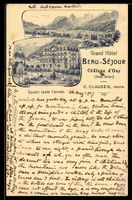 Litho Château d'Oex /Vaud, Grand Hotel 