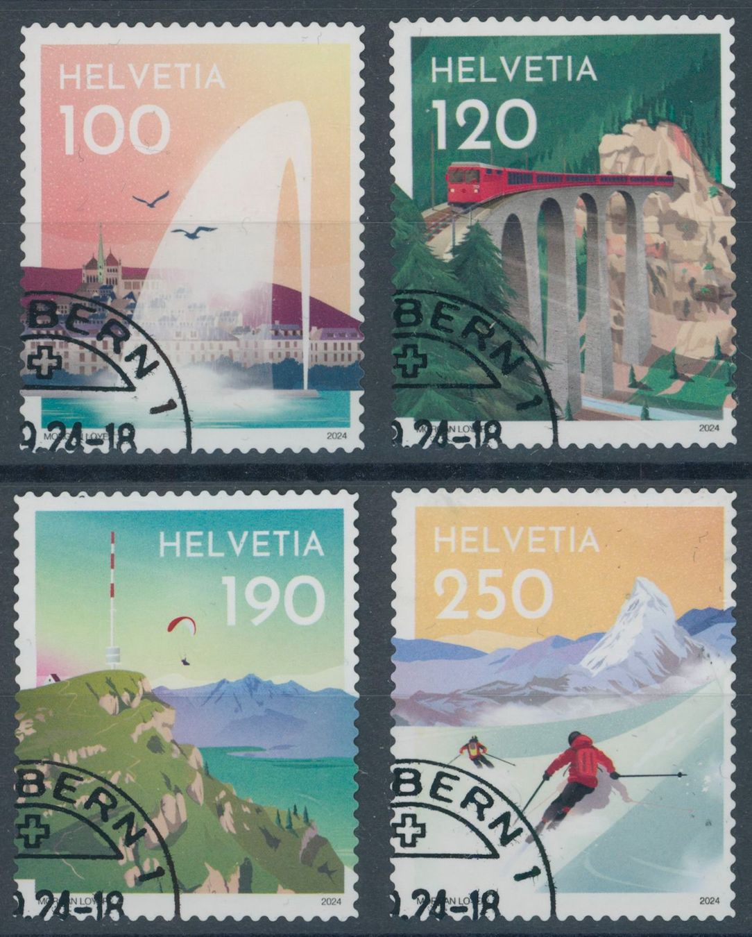 Alle Briefmarken: 2024 - Sehenswürdigkeiten - Ersttag Stempel ET – Gebraucht aus Schindellegi von leecollect