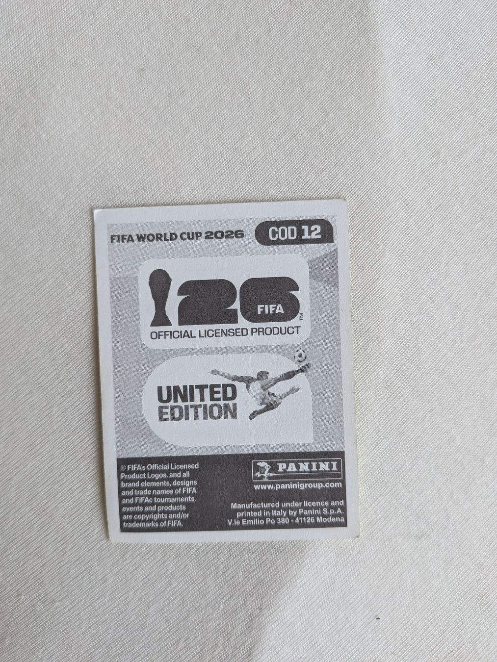 Panini Sammelbilder & Trading cards: Panini Bild COD 12 – Gebraucht aus Eschenbach SG von SanFranciscoCalifornia 1