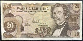 Österreichische 20 Schilling Banknote, Jahrgang 1967