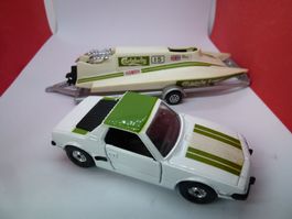 CORGI - Fiat X1/9 mit Anhänger und Rennboot - Rarität - 28cm