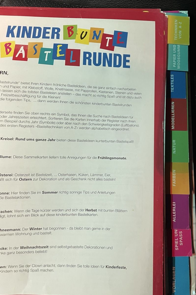 Libri: Kinder Bastelbuch "Bunte Bastelrunde" f. Herbst/Winter – Usato da Adligenswil venduto da Decor-Tech 1
