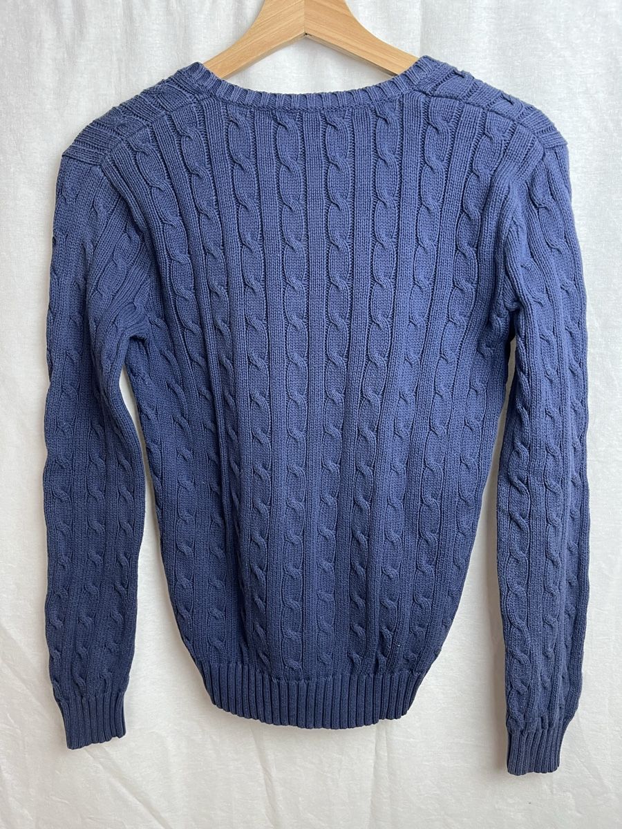 Ralph Lauren Pulls & Sweat-shirts: Pull Ralph Lauren V-neck bleu foncé  – D'occasion à Les Avanchets par lunedeneige.shop 3