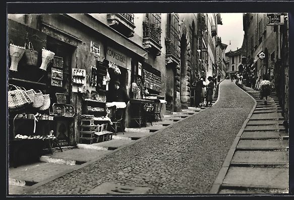Cartes postales: Lugano, Via Cattedrale mit Geschäften – D'occasion à Berlin par bartko-reher