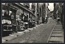 Lugano, Via Cattedrale mit Geschäften