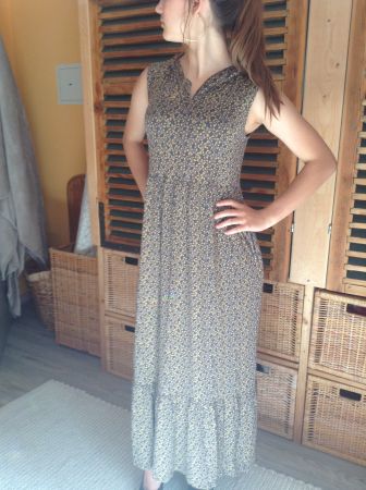 Elegantes, feminines "White Stuff" Kleid Dress Maxikleid