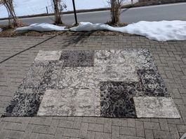 Grosser Teppich, Grau/Schwarz, 160x240 cm, Top Zustand!