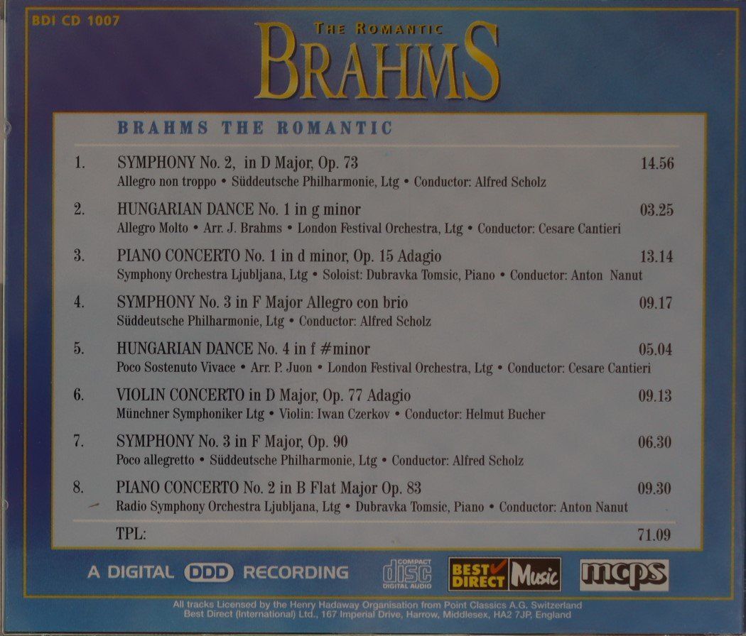 CDs: Brahms - The Romantic – D'occasion à Luzern par CONTENTI 2