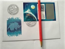 Swiss Crypto 1.0Briefmarke Ersttag 25.11.2021 gestempelt