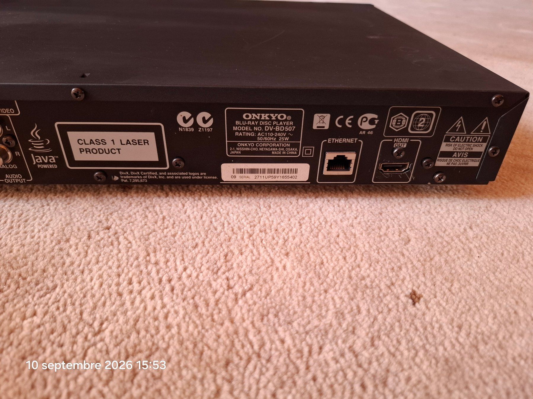 Onkyo Sistemi audio & multimediali: Onkyo DV-BD507 - Lecteurs Blu-ray + câble HDMI – Usato da Yverdon-les-Bains venduto da Dan00 4
