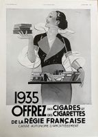 Régie Française Cigarettes - Alte Werbung / Publicité 1934