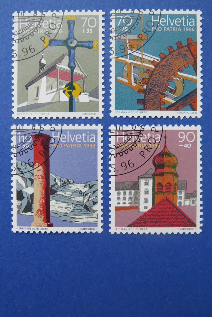 Tutti i francobolli: Serie Pro Patria 1996 - off.Ersttag-Eckstempel BERN – Usato da Brunnen venduto da Kumari