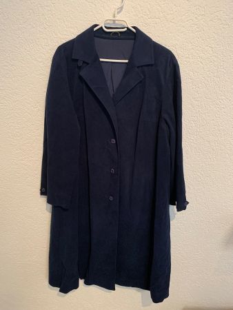 Vintage Feldpausch Alcantara Mantel dunkelblau Gr. L / XL