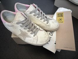 Golden Goose Sneaker Superstar Weiss/Rosa Leder Grösse 38