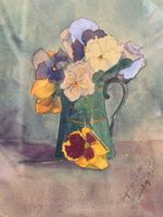 Angelica Dörfler 1892-1987 Stiefmütterchen in Vase v. 1919