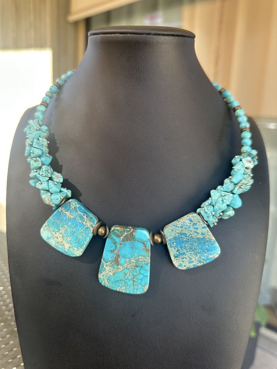 Catenine: Howlith/ Variscit Choker – Nuovo e nell'imballaggio originale da Kriens venduto da Hortensie6