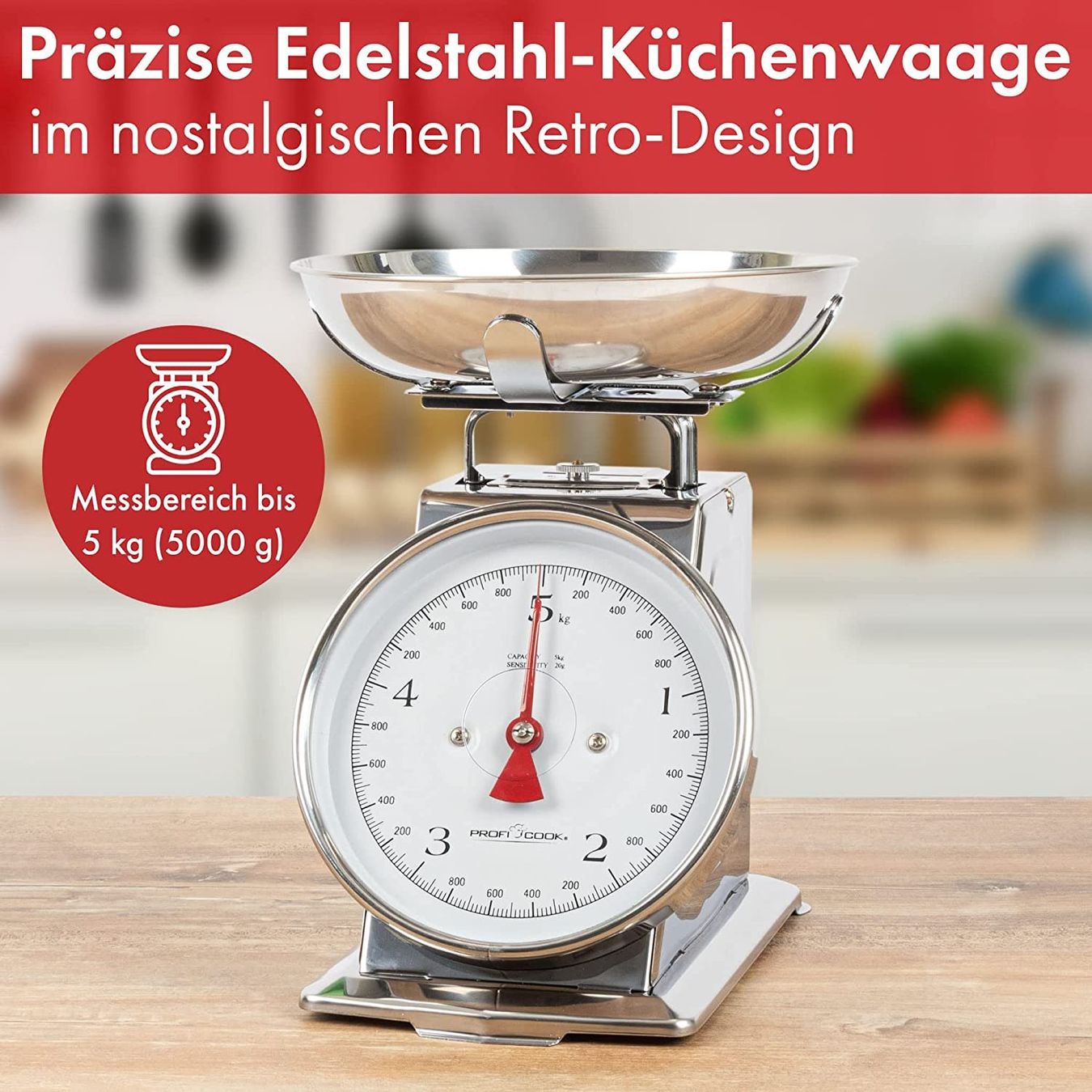 Bilance da cucina: Retro Küchenwaage ohne Strom gut Ablesbar – Nuovo e nell'imballaggio originale da Hundwil venduto da tec_mm27 1