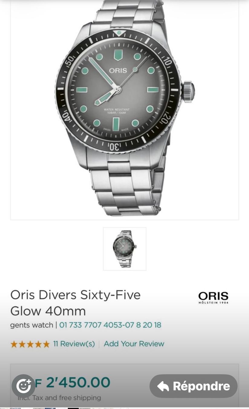 Oris Montres: Oris sixty-five Glow – D'occasion à Lausanne par imp_x2yq