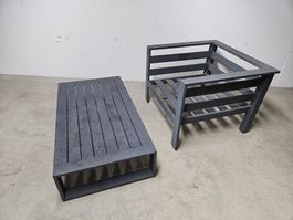 Gartenlounge Sessel und Tisch inkl. Kissen