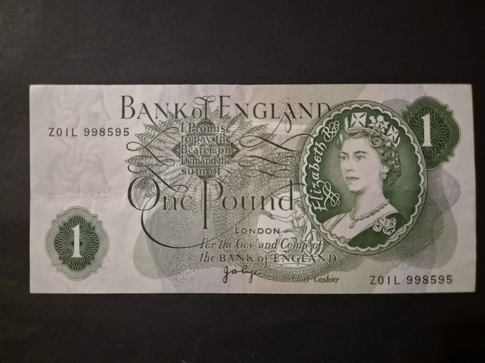 Banknoten: Angleterre 1 pound P374g – Gebraucht aus Versoix von rucio