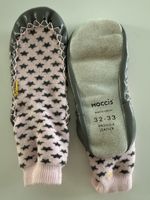 Moccis Hausschuhe Sterne Rosa Grau Leder Gr 32-33