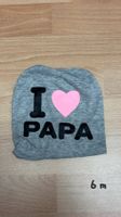 Baby Muetze "I love Papa" Grau ca.6 Monate guter Zustand