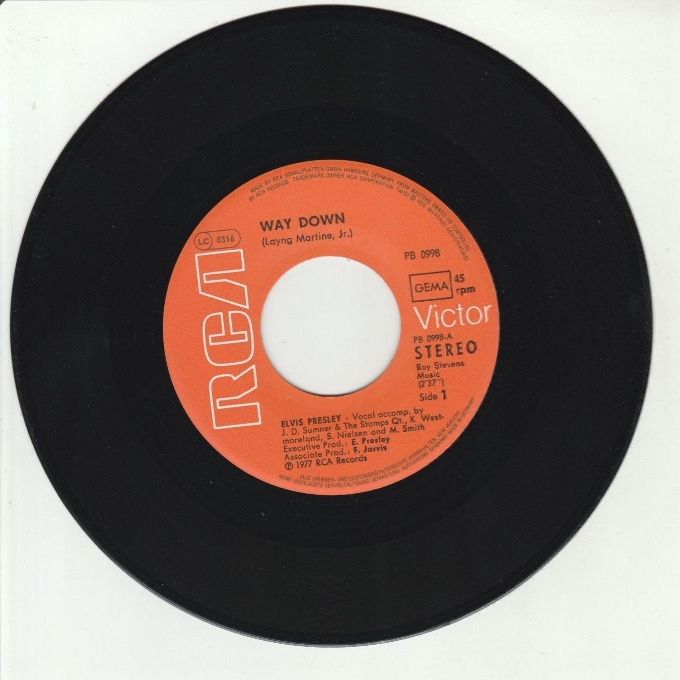 Schallplatten: Elvis Presley - Way down 7" Vinyl – Gebraucht aus Tübach von JamesStone 2