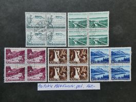 Pro Patria 1954 gestempelte Viererblöcke