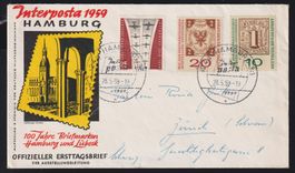 BRD: INTERPOSTA 1959 / Offizieller ET Brief der Ausstellung